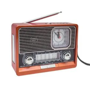 Nostalji Bluetooth Ahşap Saatli Radyo